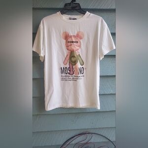 Moschino White Couture T-Shirt with Bear Logo